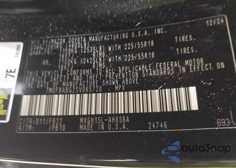 2025 Toyota Corolla Cross Hybrid Nightshade Edition z USA, uszkodzony, nr VIN 7MUFBABG2SV065720